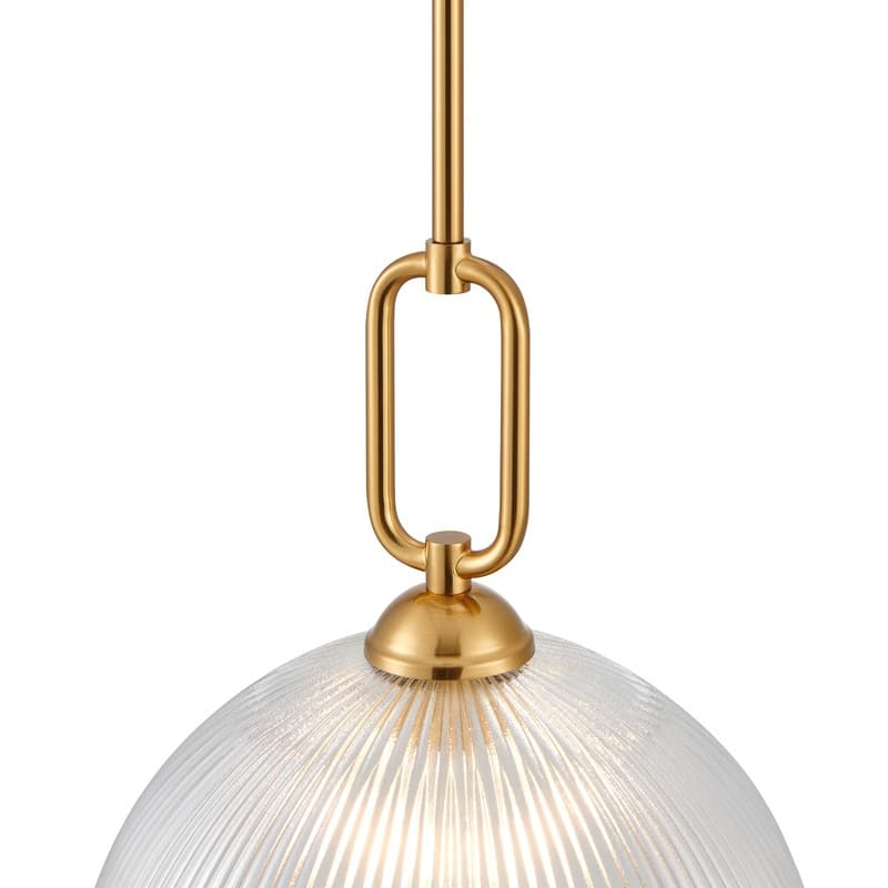 KAWOTI Modern Pendant Light with Ribbed Dome Shade