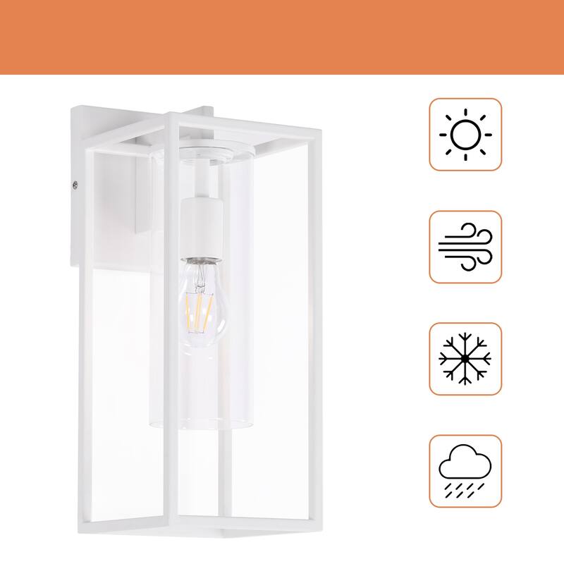 2 Pack Outdoor Wall Lights, Outdoor Wall Lantern with Glass Shade