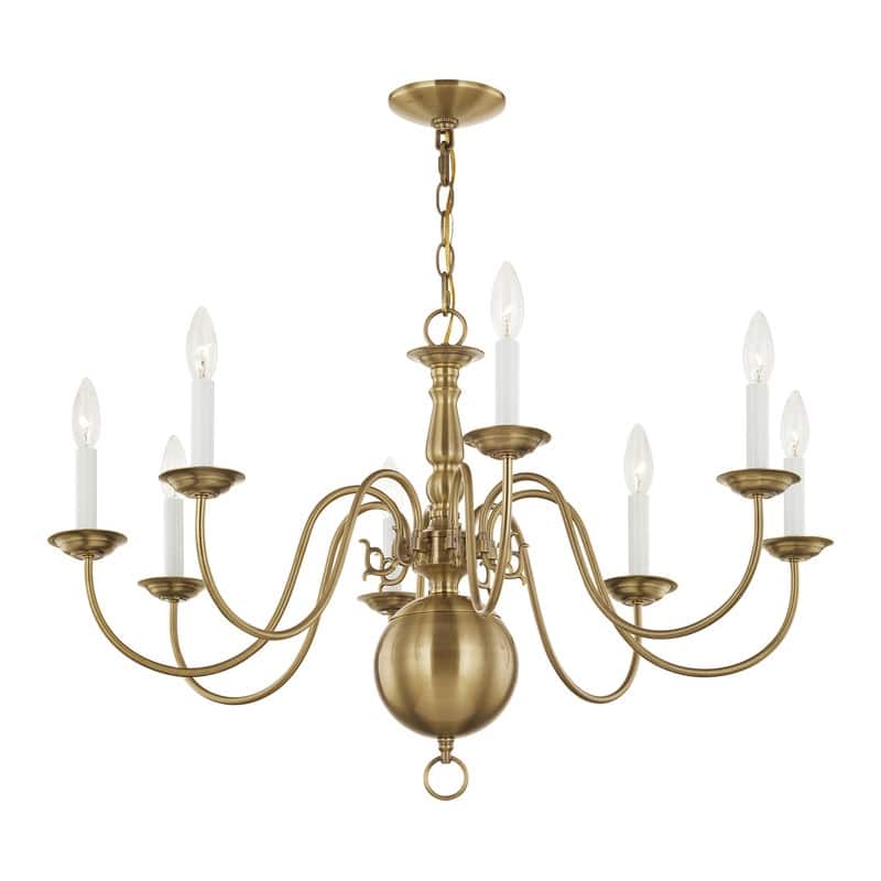 Livex Lighting 8-light Antique Brass Chandelier,5007-01 - 32" DIA X 20.5" H