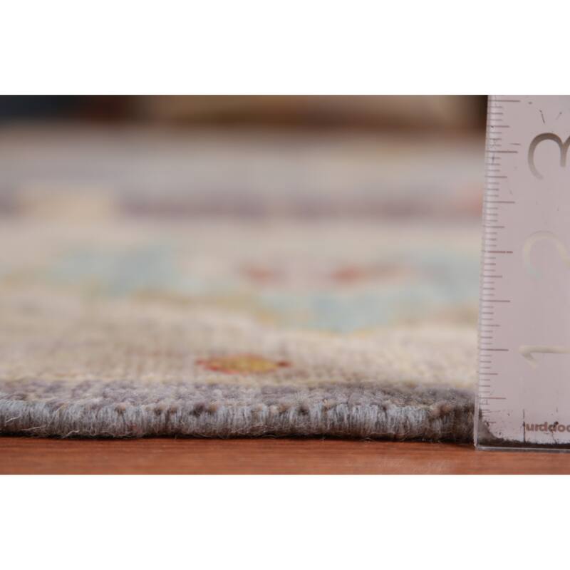 Hand Knotted Oriental 100% Wool Carpet Transitional All-Over Purples Oushak Area Rug - 9' 8'' X 8' 3''