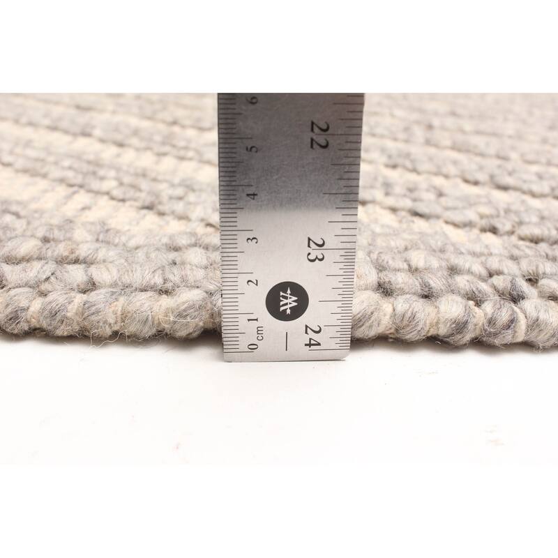 ECARPETGALLERY Braid weave Sienna Grey Wool Rug - 5'3 x 7'9