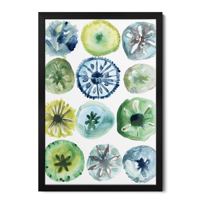 Sea Urchin Assortment II Premium Framed Poster by June Erica Vess - Black - 32x24x1