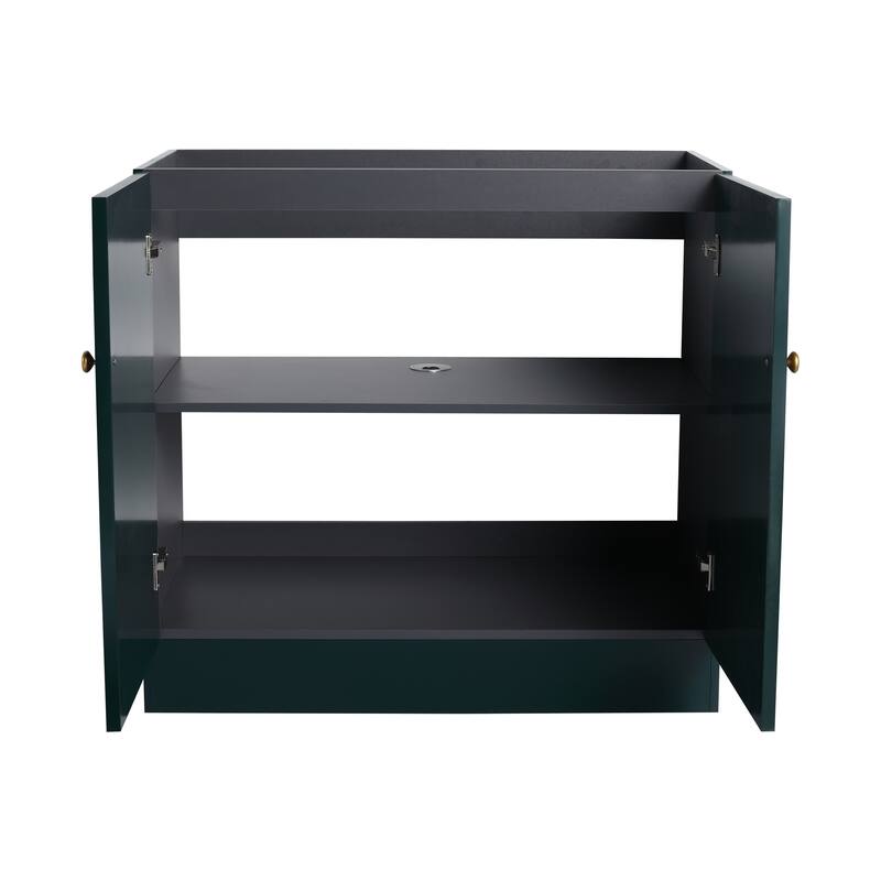 Modern 36 Inch Freestanding Bathroom Vanity Base without Sink, Storage Cabinet with Soft-Close Doors and Adjustable Shelves
