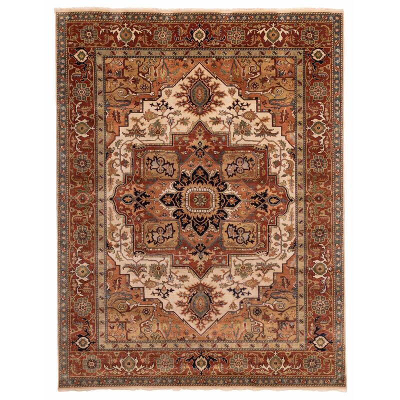 ECARPETGALLERY Hand-knotted Jules Sultane Ivory Wool Rug - 8'9 x 11'6