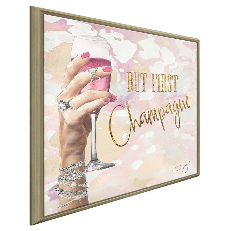 "But First" by Jodi Print on Floating Canvas