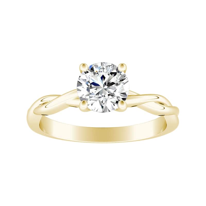Auriya 14k Gold 1/2ctw Twisted Round Solitaire Diamond Engagement Ring (G-H, VS1-VS2)