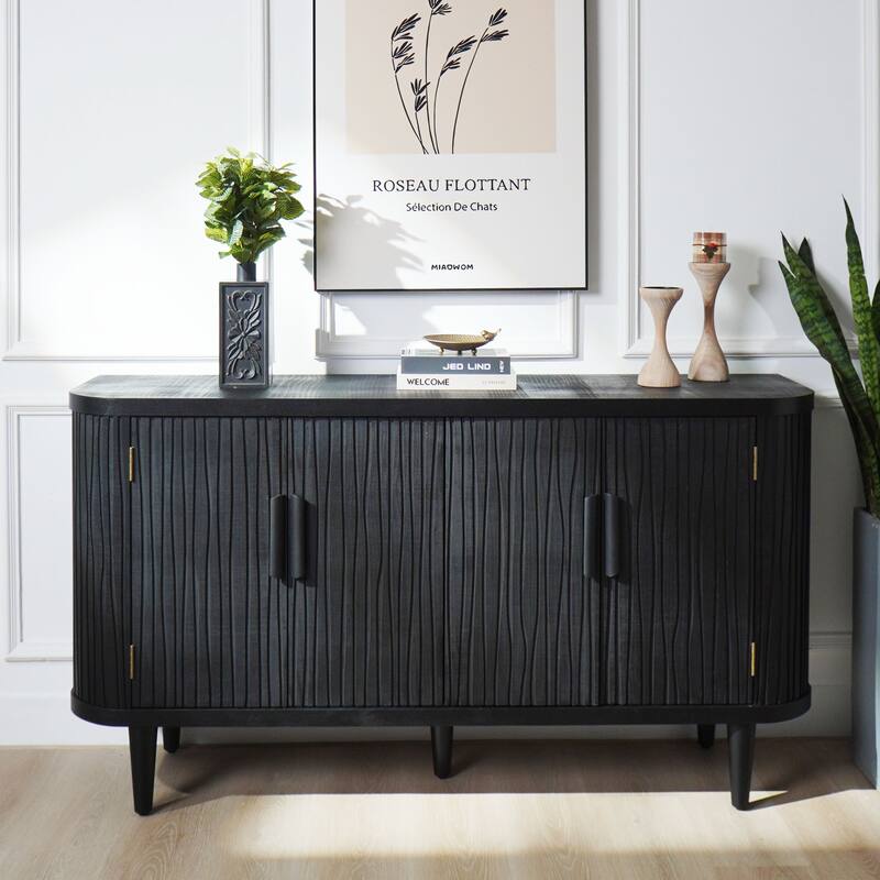 Modern Buffet Cabinet with Adjustable Shelves and Four Doors for Hallway, Entryway, Living Room