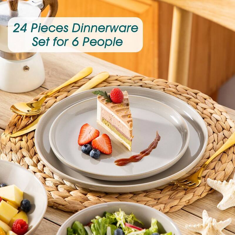 Vancasso PLAYA 18/24-Piece Stoneware Dinnerware Set Service for 6
