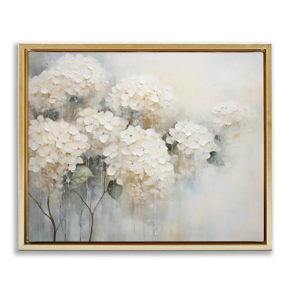 Stupell Subtle Fading White Hydrangeas Framed Floater Canvas Wall Art Design By Arlington Prints
