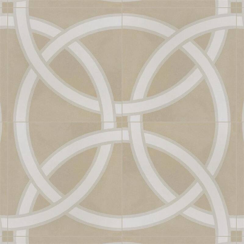 Merola Tile Caprice Pastel Loop Encaustic 7.86" x 7.86" Porcelain Floor and Wall Tile