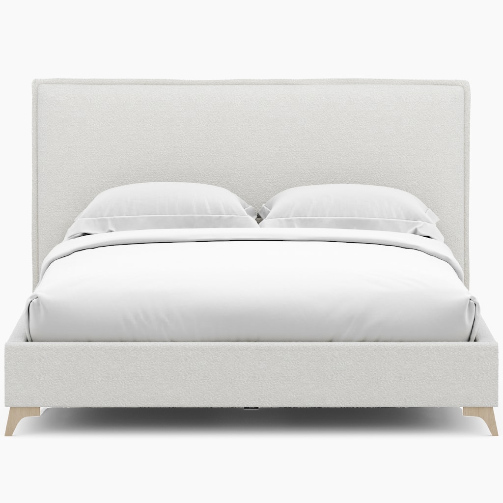 Lottie Cream Boucle Upholstered Queen Platform Bed Frame