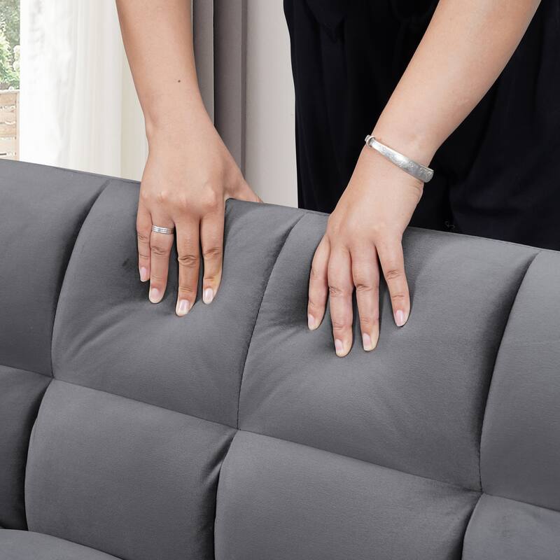 3-in-1 Velvet Sofa Bed - Futon for Small Spaces, Holds 500 lbs