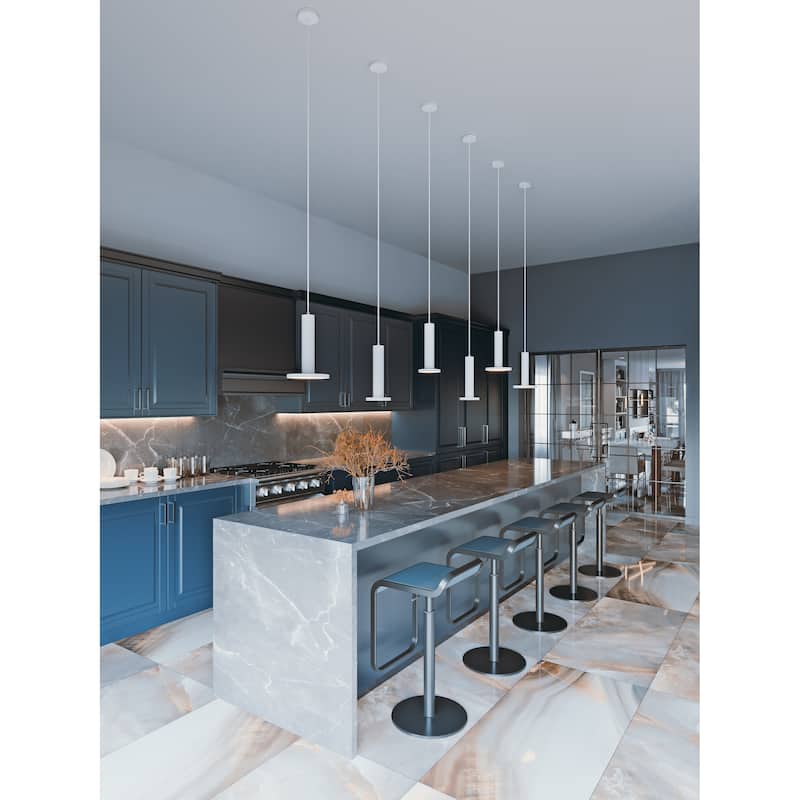 AFX Luna LED Pendant with White Acrylic - White - Small 5 inch