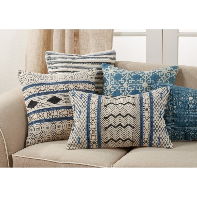 Throw Pillow With Boho Rug Style Design