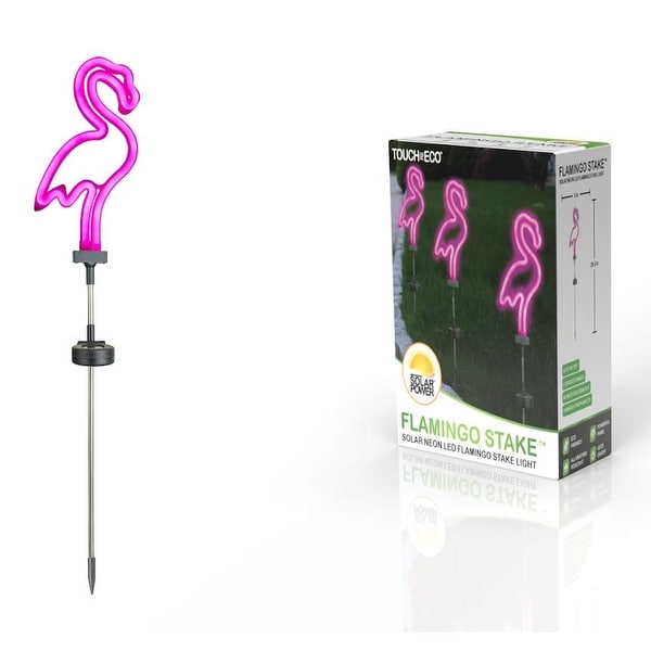 Solar Neon Pink LED Flamingo Stake Light