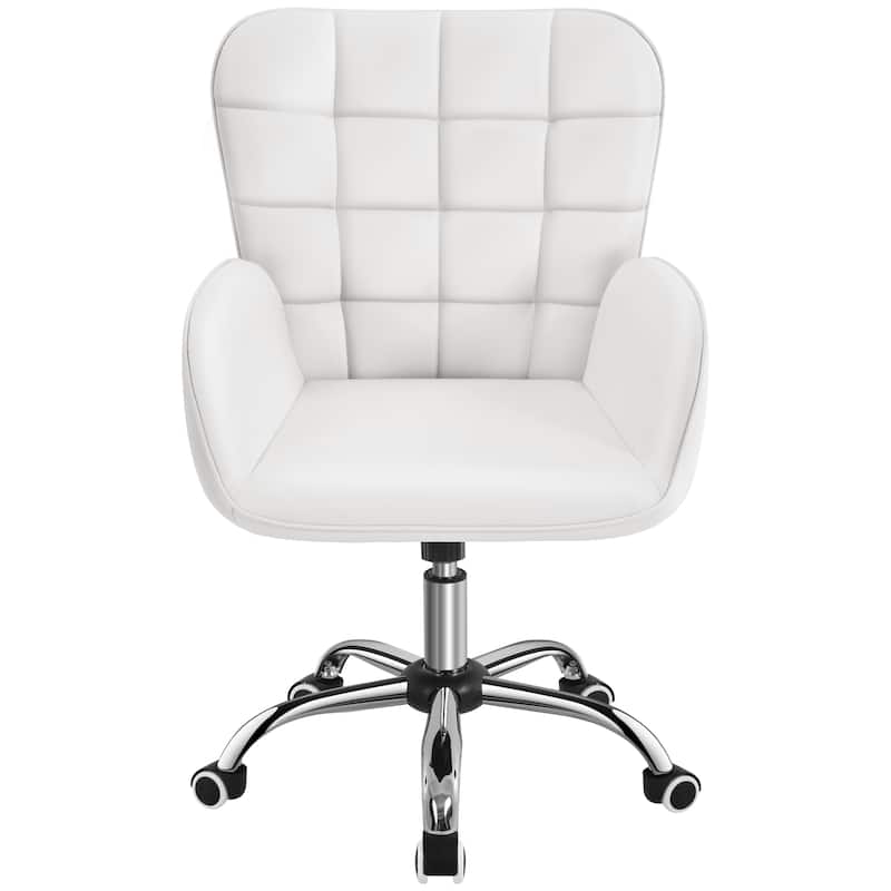Yaheetech Faux Leather Desk Chair with Padded Armrests Modern Office Chair