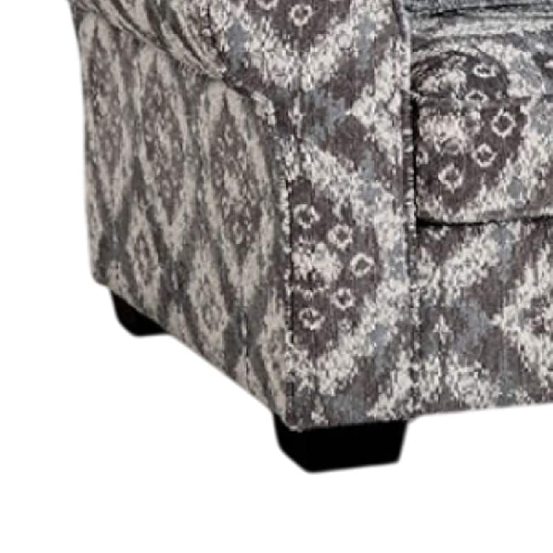 Berrie Accent Chair, 1 Throw Pillow, Geometric Gray White Polyester