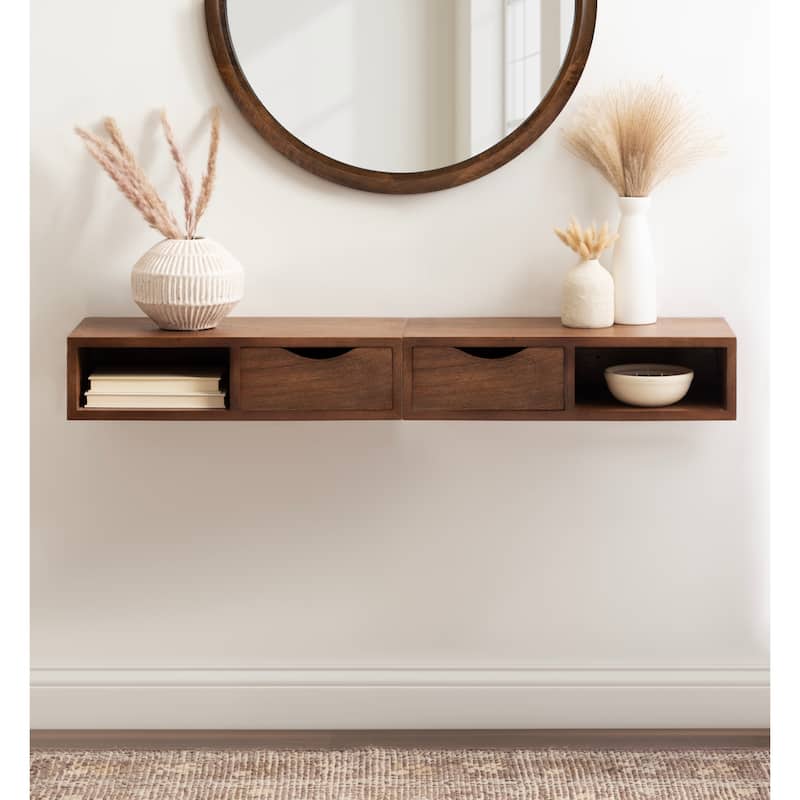 Kate and Laurel Hutton Floating Side Table with Drawer