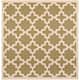 SAFAVIEH Courtyard Dorthey Indoor/ Outdoor Patio Backyard Rug - 7'10" x 7'10" Square - Green/Beige
