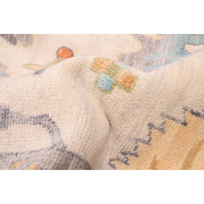 ECARPETGALLERY Hand-knotted Modern Oushak Ivory Wool Rug - 10'2 x 13'10