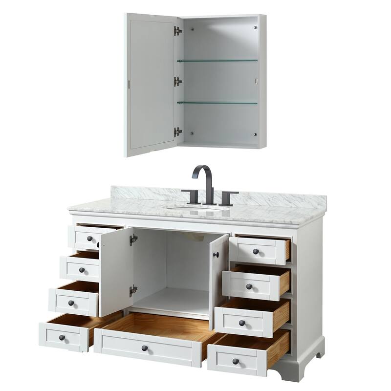 Wyndham Collection Deborah 60" Free Standing Single Vanity Set with