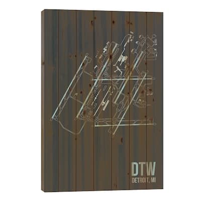 Detroit Metropolitan Print On Wood by 08 Left - Multi-Color