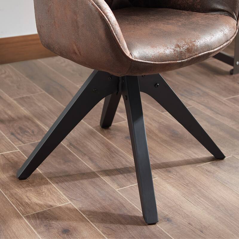 Art Leon Classical Swivel Office Accent Chair with Wood Legs