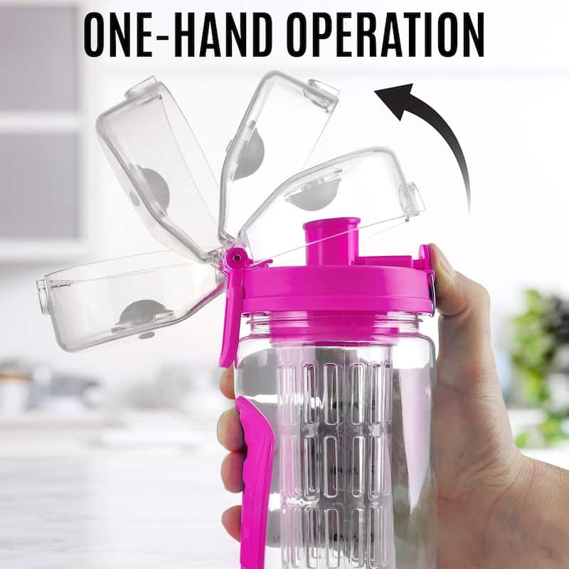 Zulay Kitchen Fruit Infuser Water Bottle With Sleeve 34oz