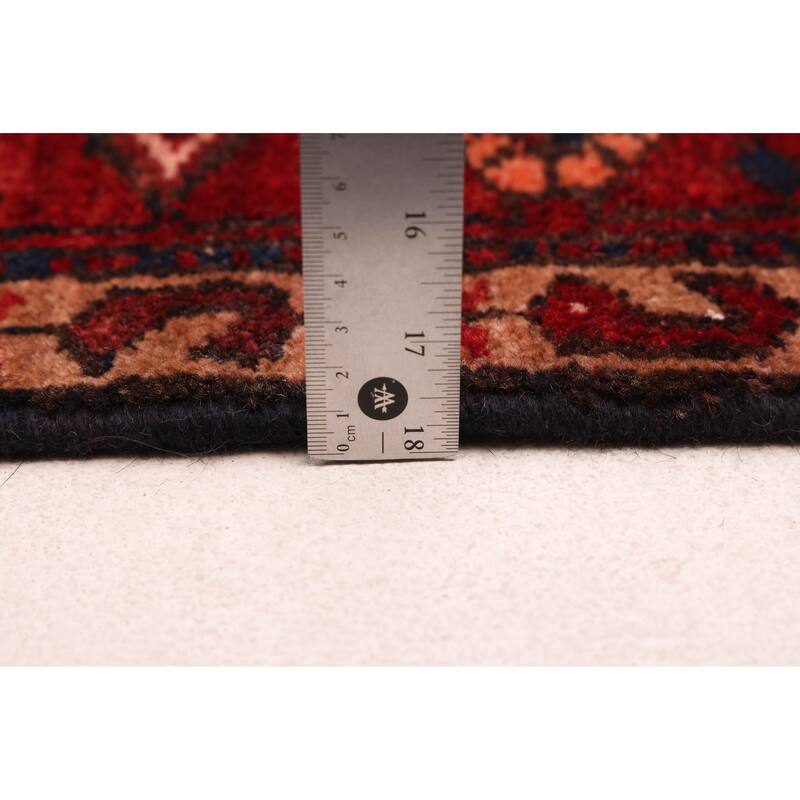 ECARPETGALLERY Hand-knotted Anadol Black, Red Wool Rug - 3'5 x 10'1