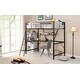 preview thumbnail 3 of 15, Twin Size Metal Loft Bed with L-Shaped Desk & Shelf & Full-Length Guardrail & Ladders