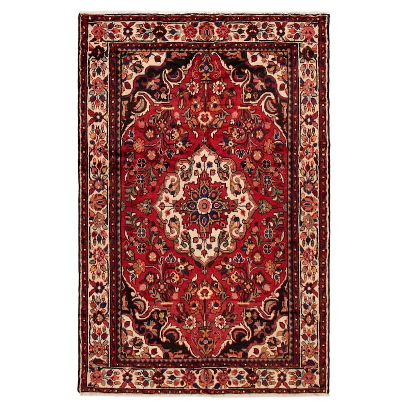 ECARPETGALLERY Hand-knotted Anadol Red Wool Rug - 5'6 x 8'4 - Red - 5'6 x 8'4