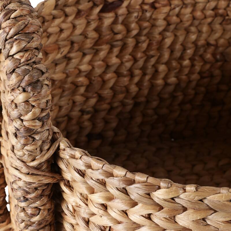 Seagrass Storage Basket with Handles (Set of 3) - 12", 15", 16" Tan - 22.5" x 17.75" x 16"