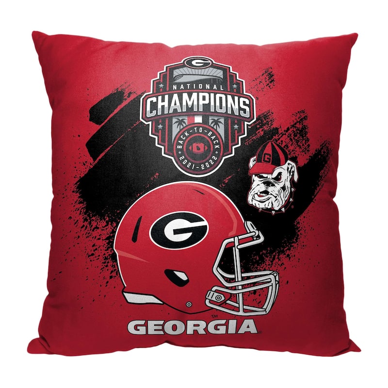 NCAA Georgia Bulldogs 2022 National Football Champions 18 Inch Throw Pillow