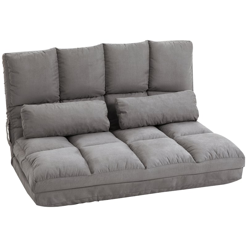 40.25" Folding Loveseat Chaise Lounge Chair - Dark Gray