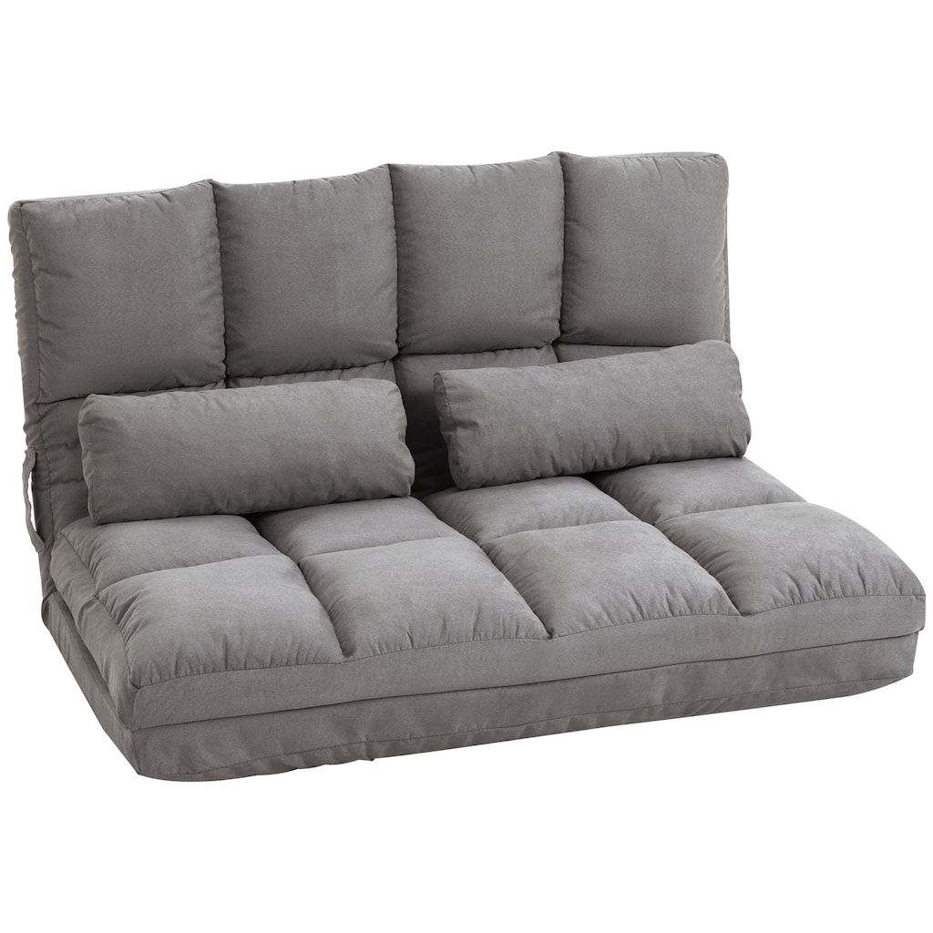 Dark Gray 40.25" Folding Loveseat Chaise Lounge Chair