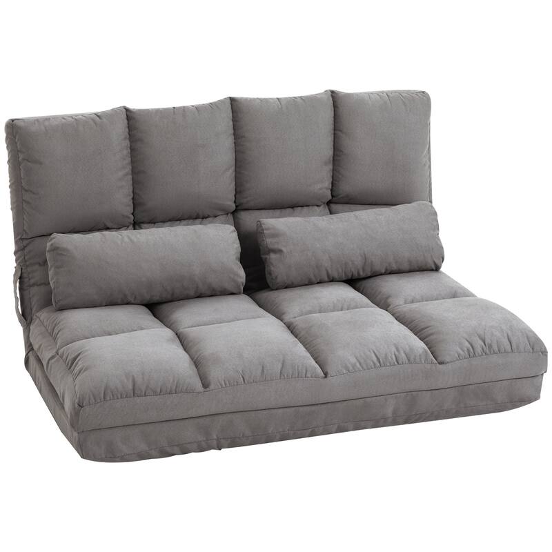 Dark Gray 40.25" Folding Loveseat Chaise Lounge Chair - Dark Gray