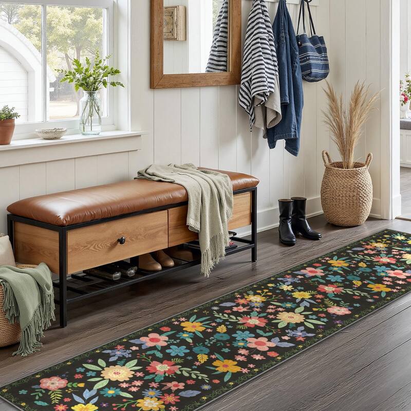 Mcow Quick-Dry Low-Pile Non-Slip Washable Indoor Outdoor Area Rug