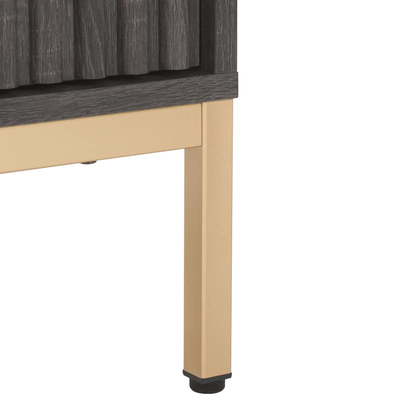 SAFAVIEH Lylia 2-Drawer 2-Shelf Entertainment Media Stand (Fits up to 65" Flatscreen TV) - 60.4 in. x 15.6 in. x 24.8 in.