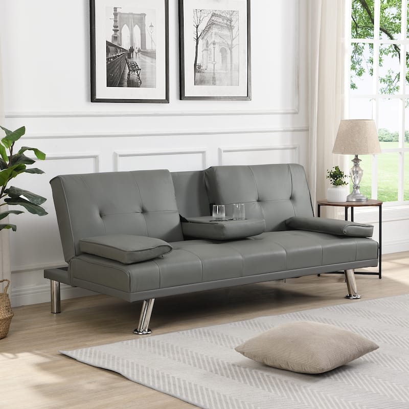 Sofa Bed with Armrest Two Holders