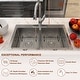 Drop-In 33-in x 22-in Brushed Stainless Steel Double Bowl Kitchen Sink ...