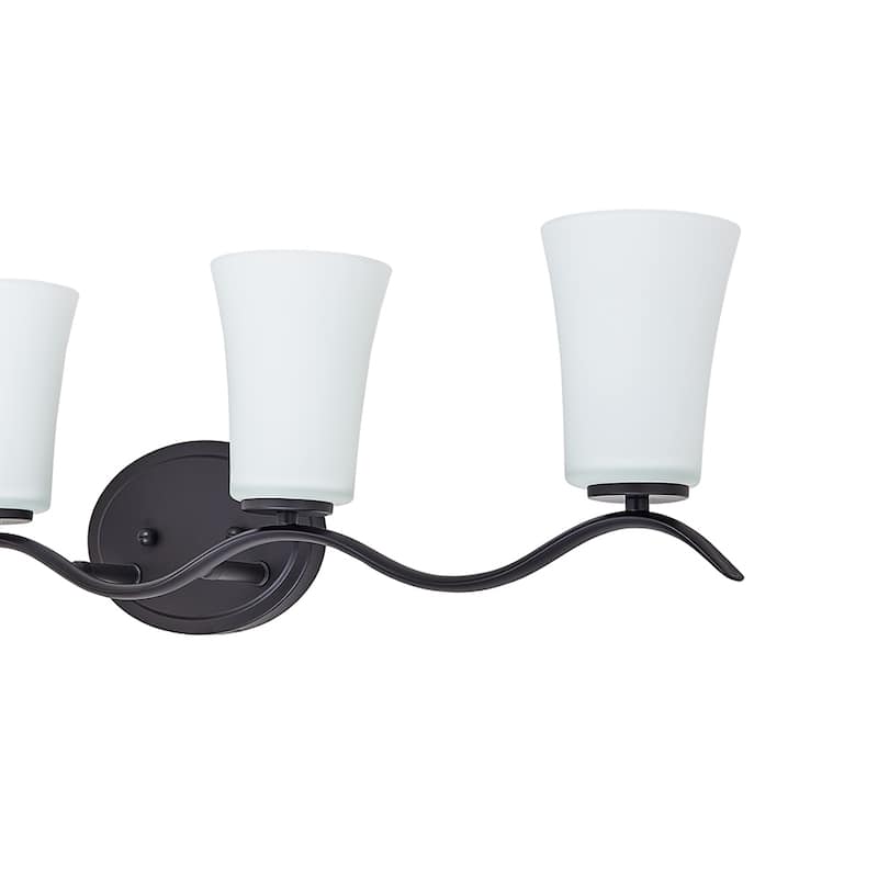 4 Lt Mount Bathroom light with white glass and gold finish