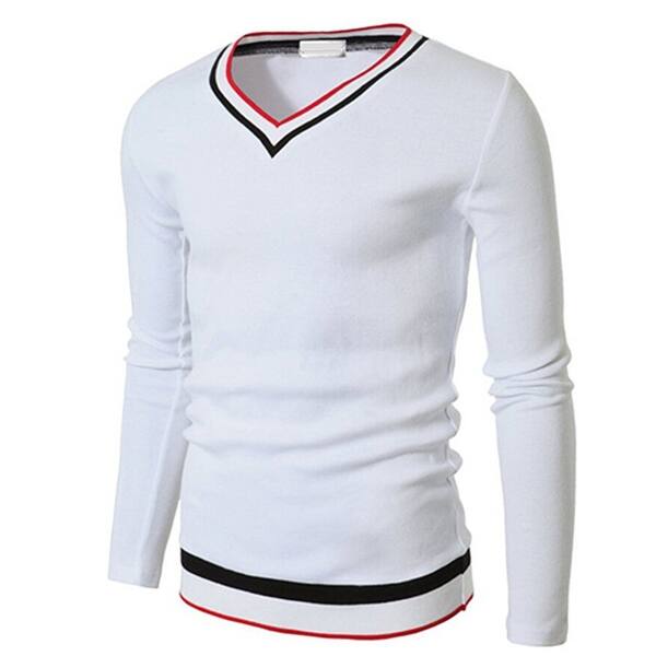 Shop Fashion Casual Men Pullover Knitting Long Sleeve V Neck Slim