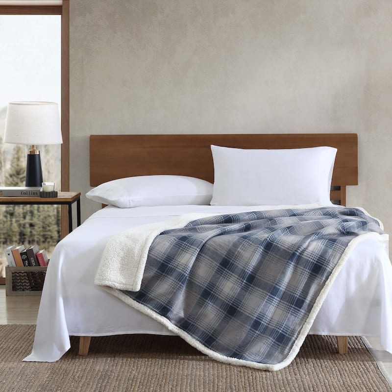 Eddie Bauer Ultra Soft Plush Fleece Reversible Oversized Throw Blankets