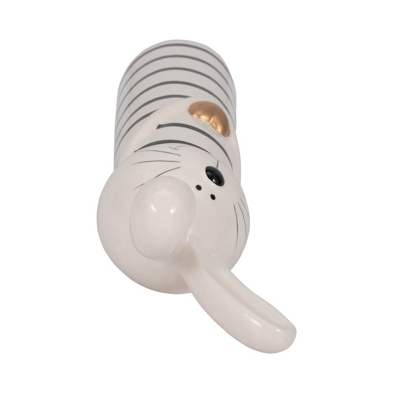 Sagebrook Home Lines Bunny With Gold Heart, White/Black