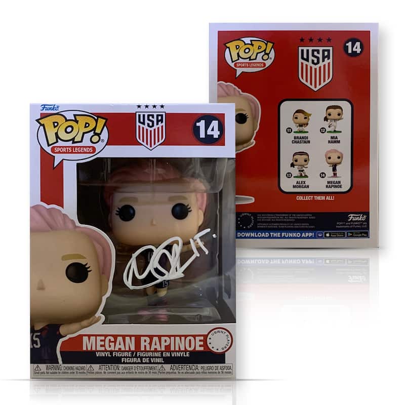Megan Rapinoe Autographed USA Womens World Cup Signed Soccer Funko Pop #14 Beckett COA White - 8'6" x 11'6"