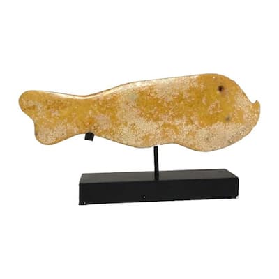 Artissance Jade Fish With Base - Vintage Amber
