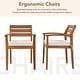 preview thumbnail 2 of 6, Outdoor Wood Dining Set for 7-8 Person, Outdoor Dining Furniture with Removable Cushions, Ergonomic Chairs and Bench