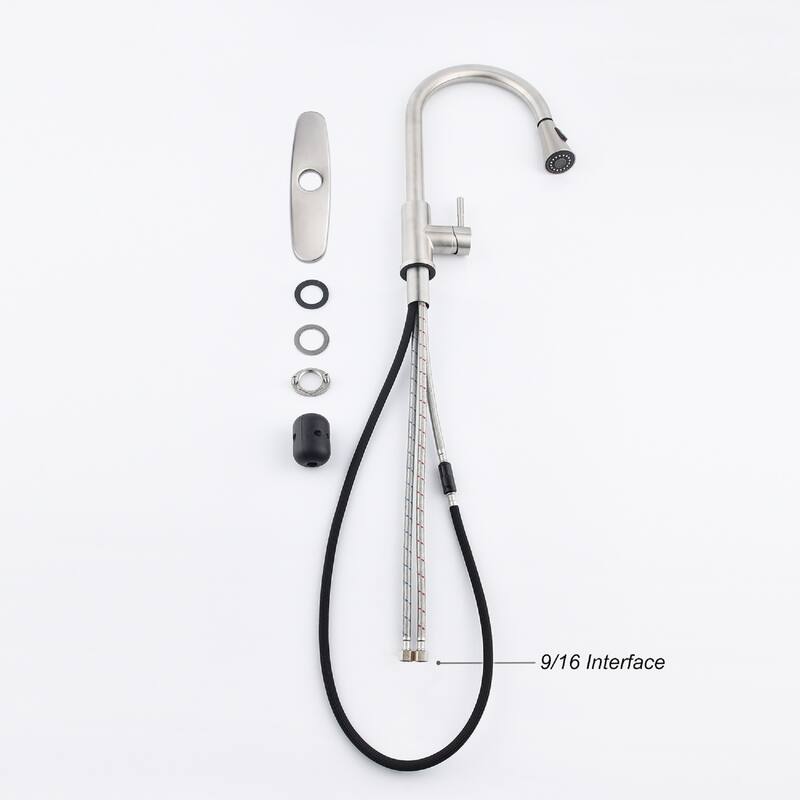 Stainless Steel Single Handle Kitchen Sink Faucet with Pull Down Sprayer