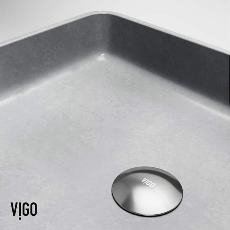 Vigo VGT2080 Tarragona Gothic 19" Rectangular Concrete Vessel Bathroom