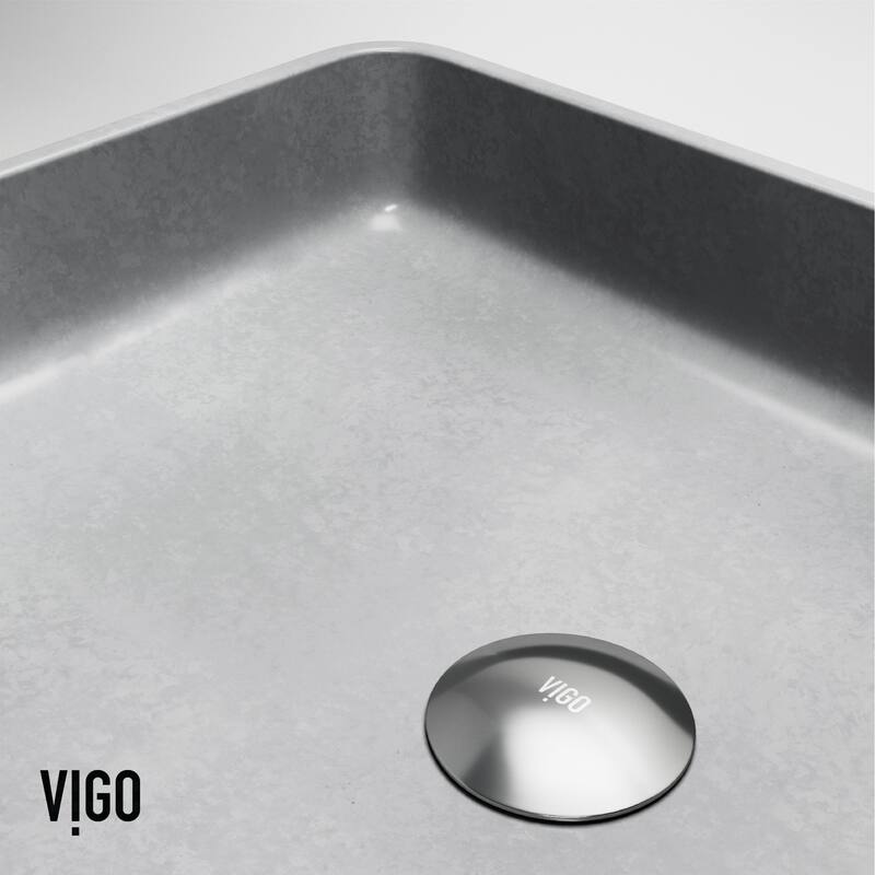 Vigo VGT2085 Tarragona Gothic 19" Rectangular Concrete Vessel Bathroom